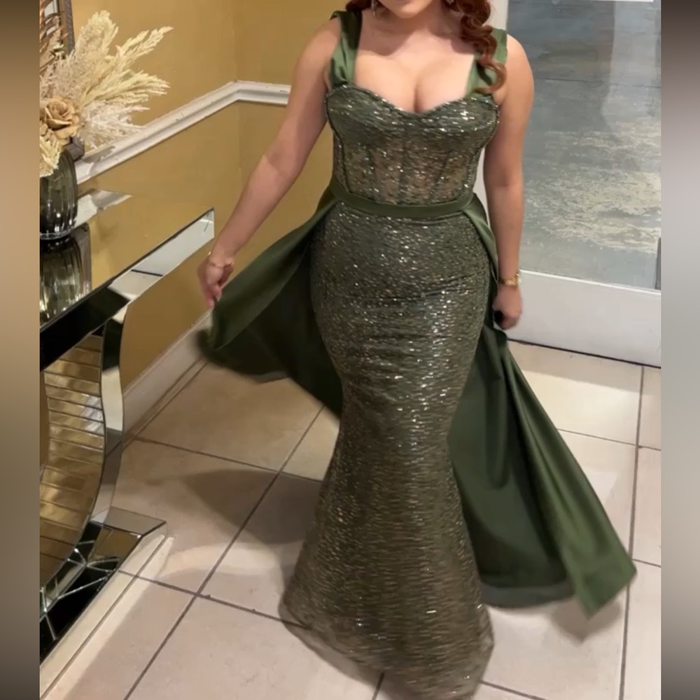 Sage green corset dress